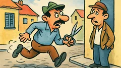 Vic: Mujo trči ulicom sa škarama